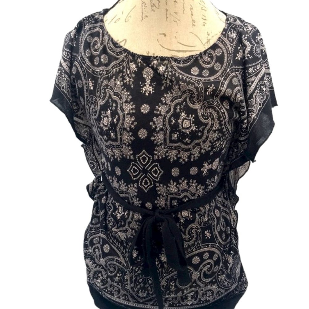Wrapper👗Cowgirl Black & White Dress Size S